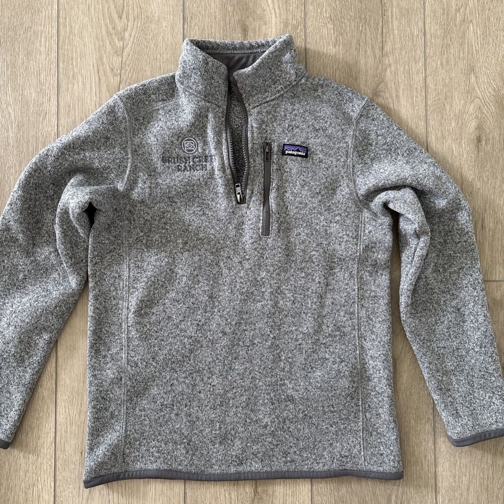 Patagonia Better Sweater Kids Boy Jacket XL-14 Gray Polyester Fleece Long Sleeve